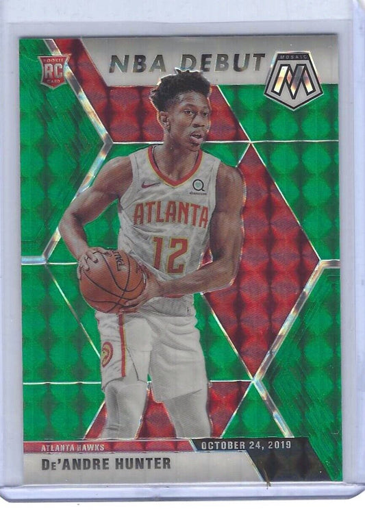 DE'ANDRE HUNTER 2019-20 PANINI MOSAIC GREEN PRIZM NBA DEBUT ROOKIE RC #266