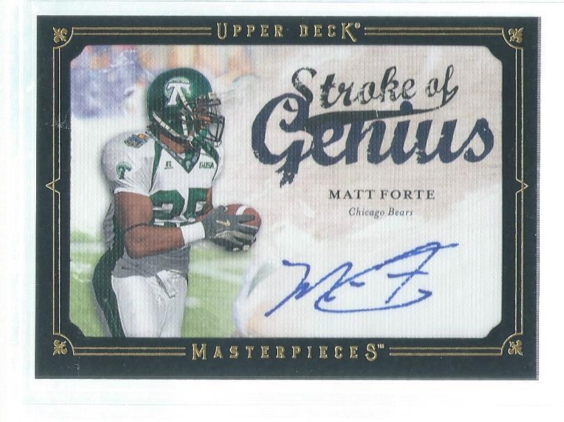 MATT FORTE 2008 UD MATERPIECES STROKE OF GENIUS ON CARD AUTO RC