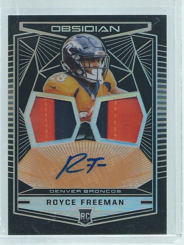 ROYCE FREEMAN 2018 PANINI OBSIDIAN DUAL 2 COLOR PATCH AUTO RC #D 9/50