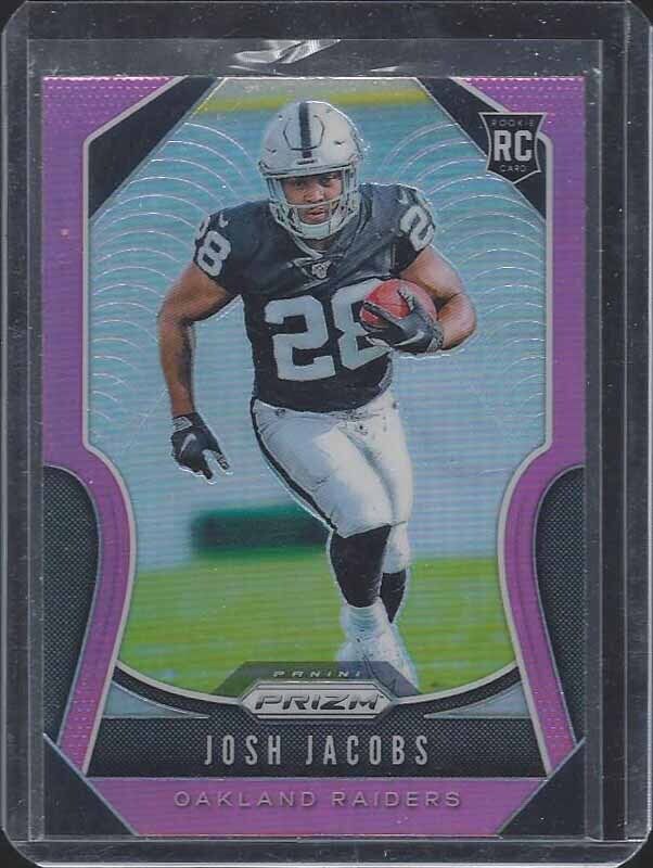 JOSH JACOBS 2019 PANINI PRIZM PINK ROOKIE PRIZMS RC #323