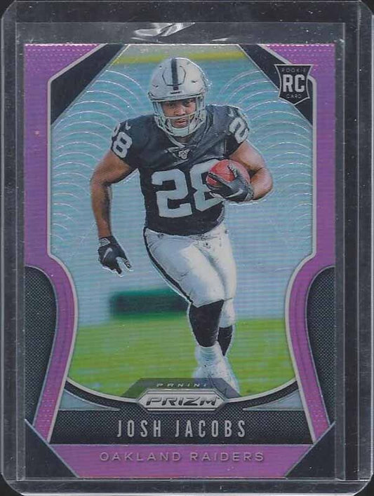 JOSH JACOBS 2019 PANINI PRIZM PINK ROOKIE PRIZMS RC #323