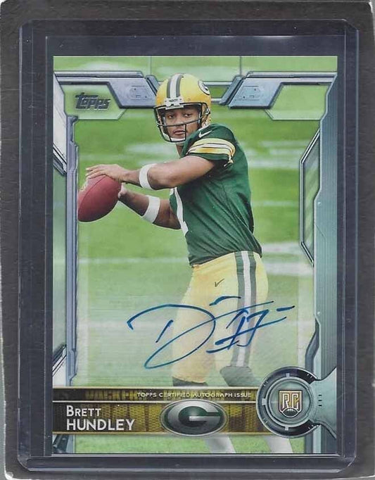 BRETT HUNDLEY 2015 TOPPS SP RARE GREEN BAY PACKERS ROOKIE AUTO SSP RC #447