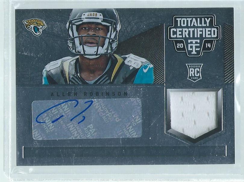 ALLEN ROBINSON 2014 PANINI TOTALLY CERTIFIED JERSEY AUTO RC #176