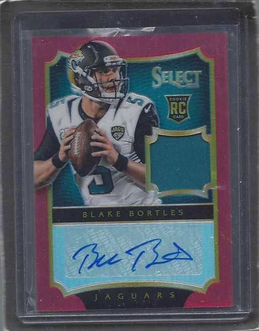 BLAKE BORTLES 2014 SELECT RED PRIZM ROOKIE JERSEY AUTO RC #D 16/25