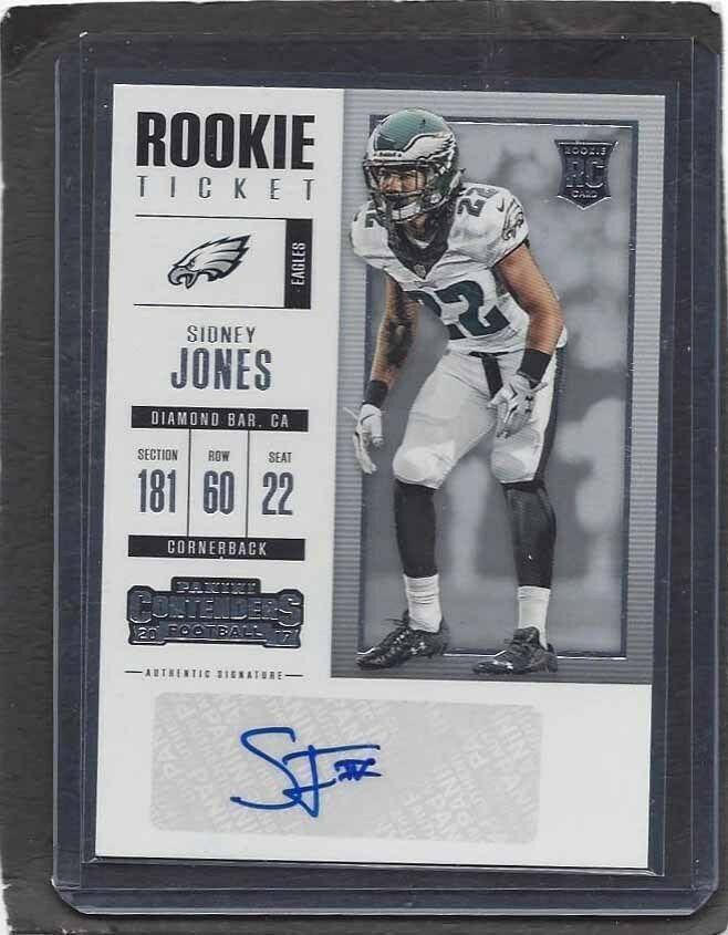 SIDNEY JONES 2017 CONTENDERS ROOKIE TICKET EAGLES AUTO RC #115