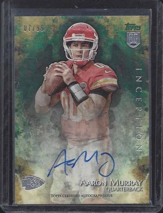 1/1 AARON MURRAY 2014 TOPPS INCEPTION GREEN ON CARD AUTO RC #D 7/99 JERSEY #7 !!