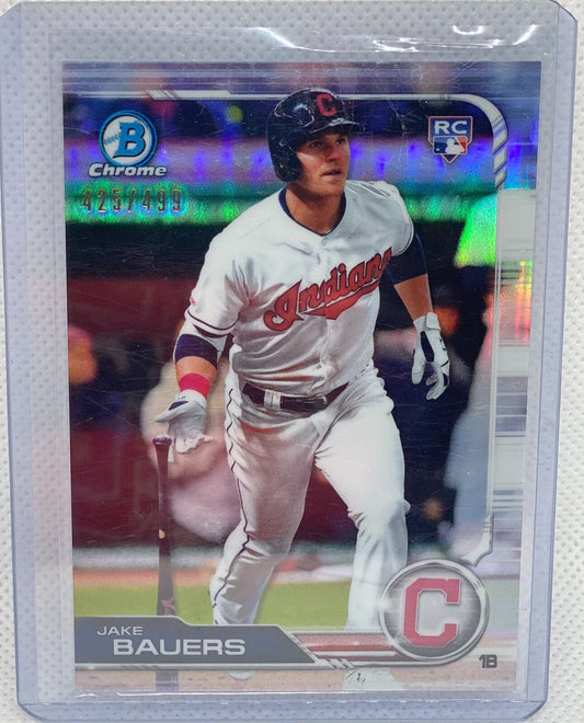 JAKE BAUERS 2019 BOWMAN CHROME ROOKIE REFRACTOR RC #D 425/499