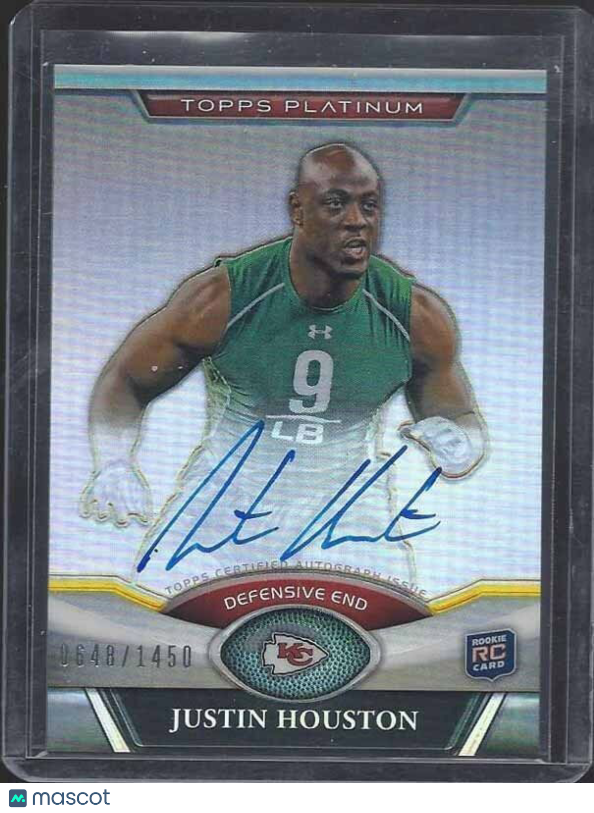 JUSTIN HOUSTON 2011 TOPPS PLATINUM REFRACTOR ON CARD ROOKIE AUTO RC #D /1450