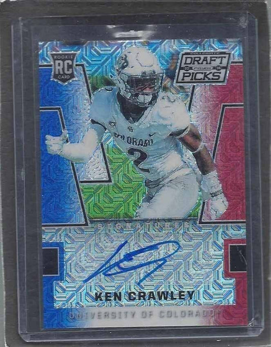 KEN CRAWLEY 2018 PANINI PRIZM RED WHITE & BLUE MOJO PRIZMS AUTO RC #D 2/25