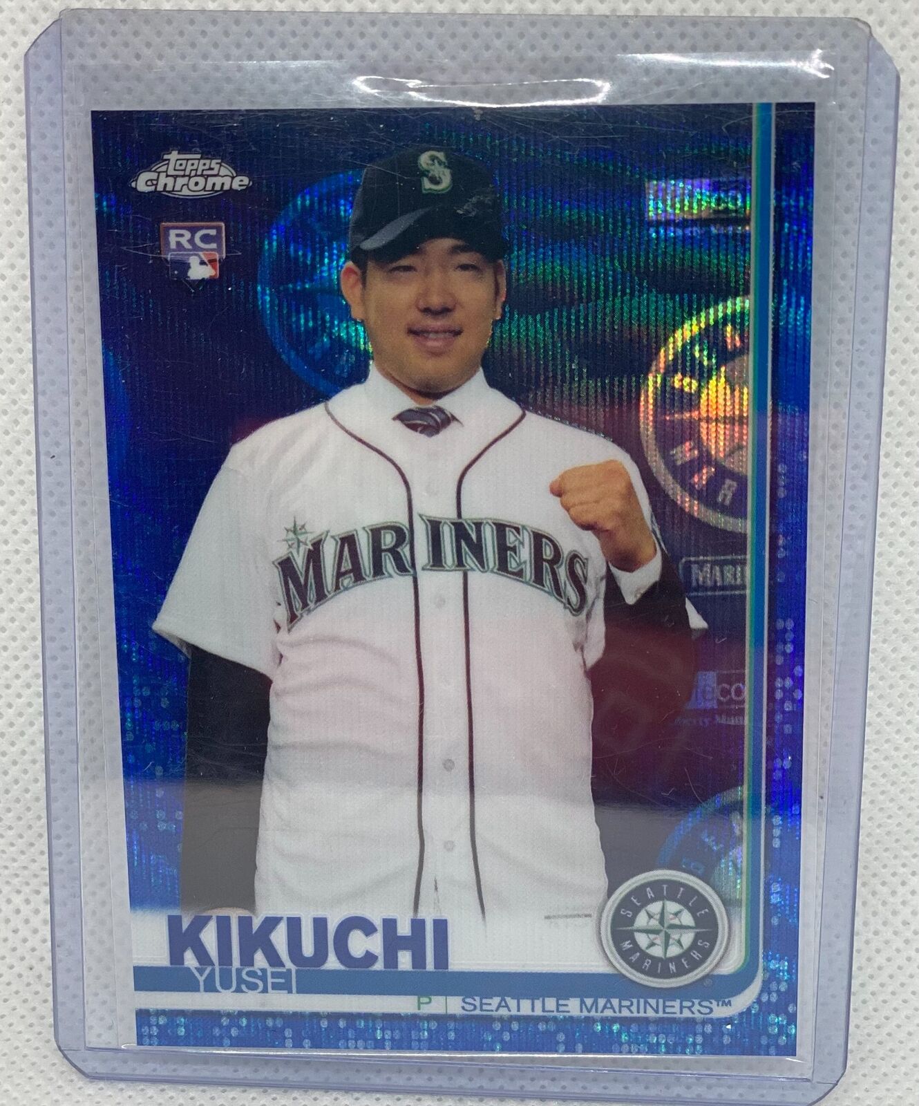 YUSEI KIKUCHI 2019 TOPPS CHROME BLUE WAVE REFRACTOR RC #D 28/75