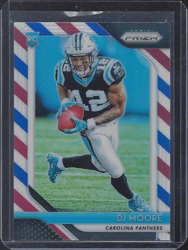 D.J. MOORE 2018 PANINI PRIZM RED WHITE BLUE ROOKIE PRIZMS RC #207
