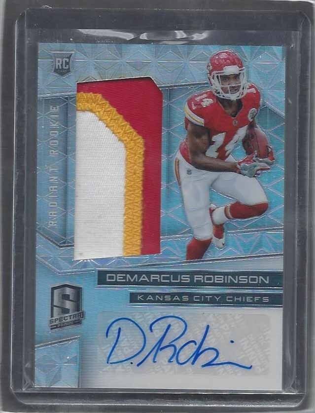 DEMARCUS ROBINSON 2016 PANINI SPECTRA RADIANT JUMBO 3 CL PATCH AUTO RC #D 99/199