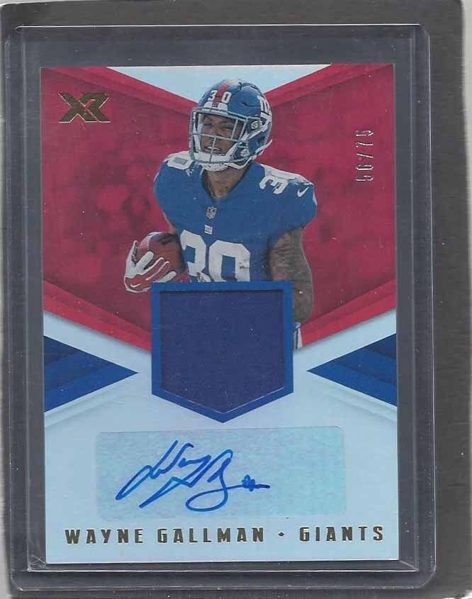 WAYNE GALLMAN 2017 PANINI XR GIANTS ROOKIE JERSEY AUTO RC #D 56/75