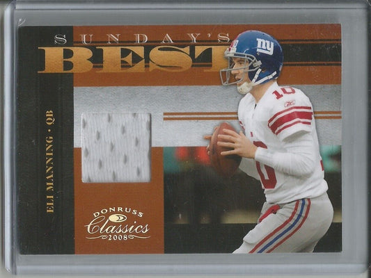 1/1 ELI MANNING 2008 CLASSICS SUNDAY'S BEST JERSEY #D 10/250 HIS JERSEY #10 !!!!