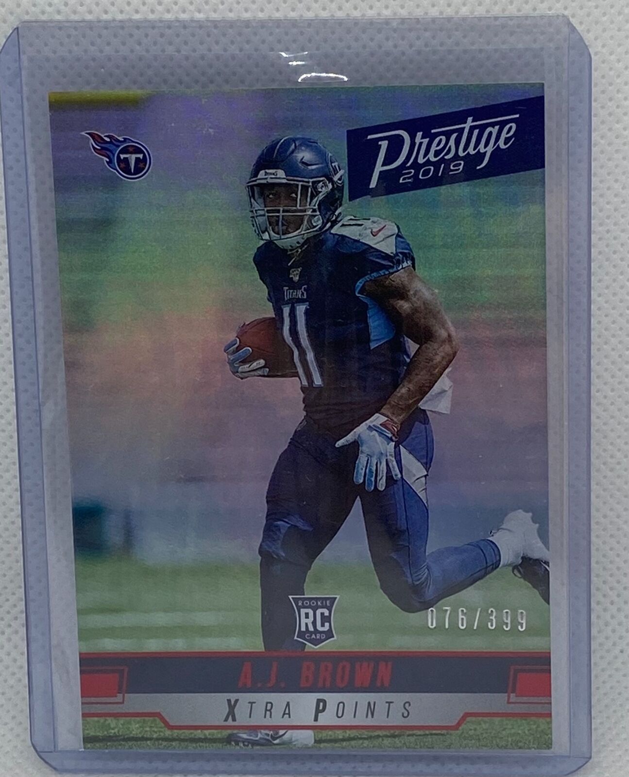 A.J. BROWN 2019 PANINI PRESTIGE XTRA POINTS FOIL RED RC #D 076/399