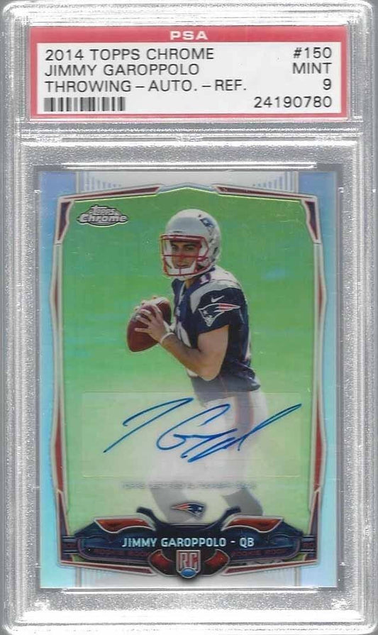 JIMMY GAROPPOLO 2014 TOPPS CHROME ROOKIE REFRACTOR AUTO RC #D 144/150 PSA 9 MINT
