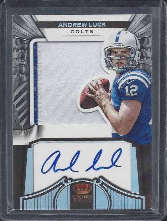 ANDREW LUCK 2012 CROWN ROYALE COLTS ROOKIE PATCH ON CARD AUTO RC #D 63/149