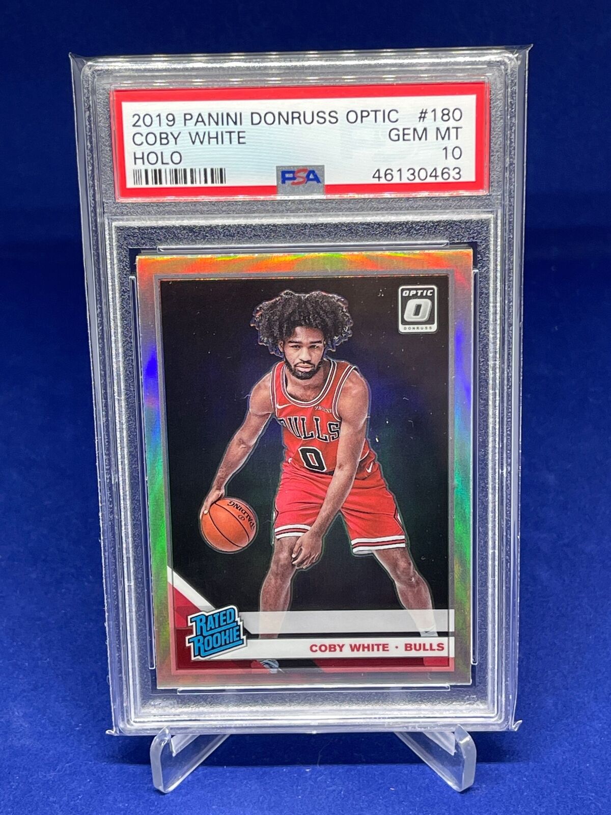 COBY WHITE 2019-20 PANINI DONRUSS OPTIC RATED ROOKIE HOLO PRIZM RC #180 PSA 10
