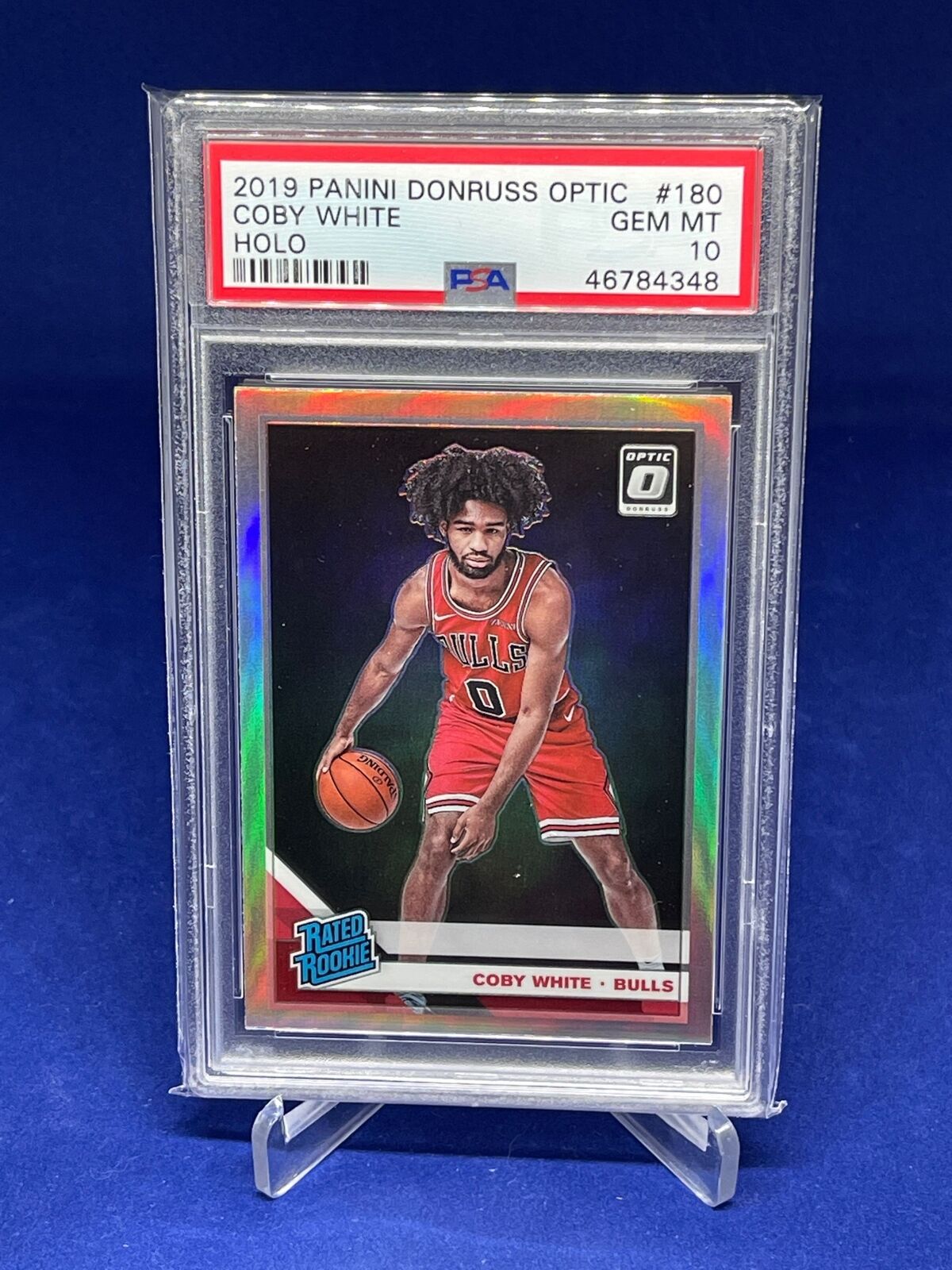 COBY WHITE 2019-20 PANINI DONRUSS OPTIC RATED ROOKIE HOLO PRIZM RC #180 PSA 10