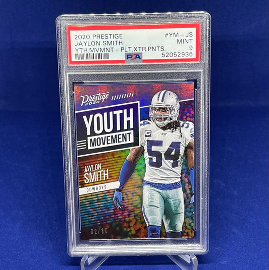JAYLON SMITH 2020 PRESTIGE YOUTH MOVEMENT PLATINUM EXTRA POINTS /10 PSA 9 POP 1