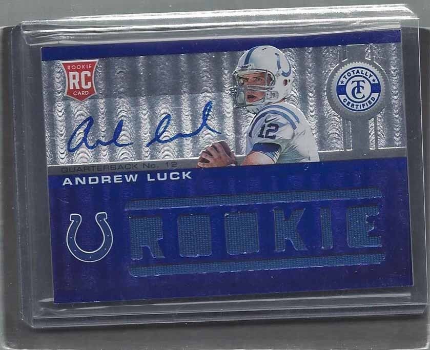 ANDREW LUCK 2012 TOTALLY CERTIFIED BLUE COLTS ROOKIE JERSEY AUTO RC #D 35/99