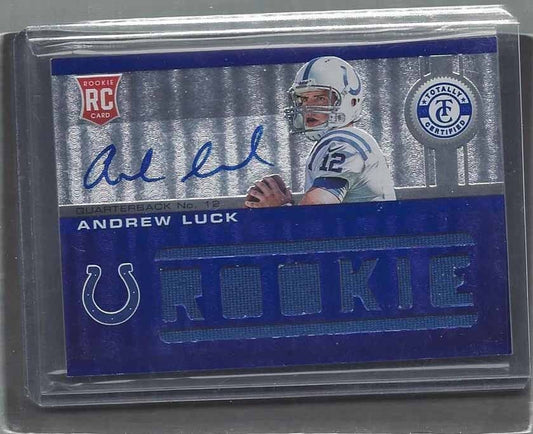 ANDREW LUCK 2012 TOTALLY CERTIFIED BLUE COLTS ROOKIE JERSEY AUTO RC #D 35/99