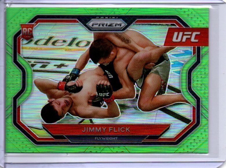 JIMMY FLICK 2021 PANINI PRIZM UFC NEON GREEN PRIZM RC #D 69/75