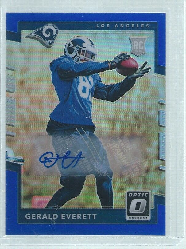 GERALD EVERETT 2017 DONRUSS OPTIC AUTO BLUE HOLO RC #D 26/75