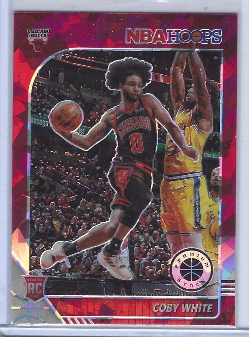 COBY WHITE 2019-20 NBA HOOPS PREMIUM STOCK RED CRACKED ICE PRIZM ROOKIE RC #204
