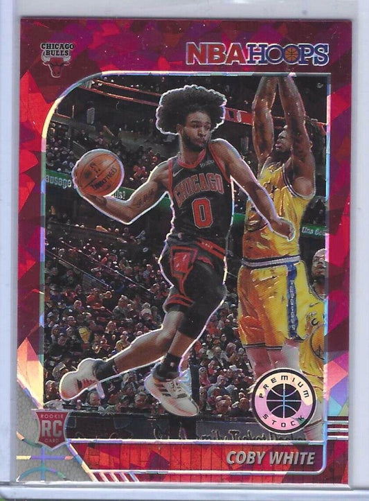 COBY WHITE 2019-20 NBA HOOPS PREMIUM STOCK RED CRACKED ICE PRIZM ROOKIE RC #204