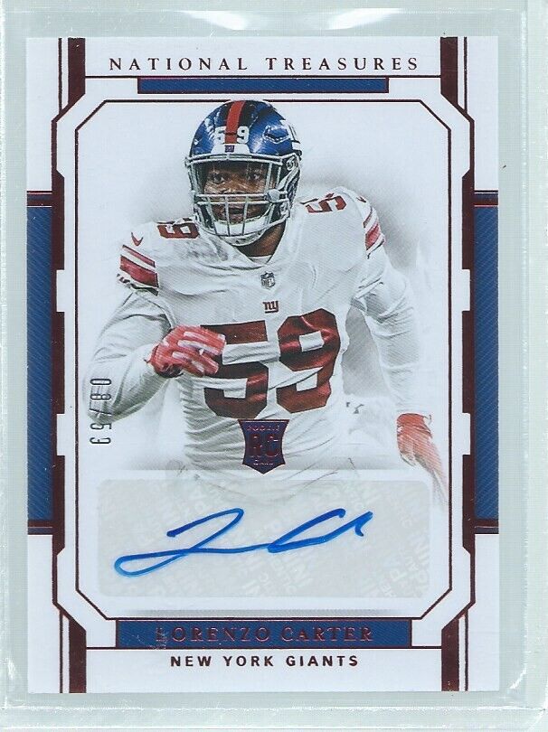 LORENZO CARTER 2018 NATIONAL TREASURES AUTO RED RC #D 8/53