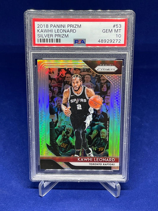 KAWHI LEONARD 2018-19 PANINI PRIZM SILVER PRIZMS #53 PSA 10 GEM MINT