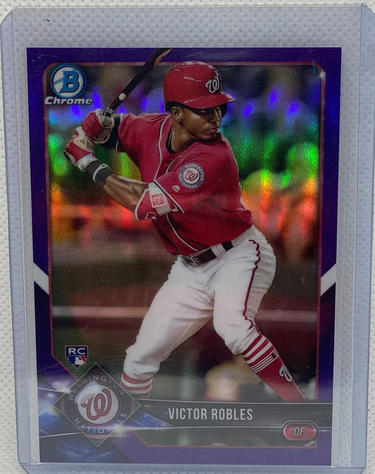 VICTOR ROBLES 2018 BOWMAN CHROME PURPLE REFRACTOR RC #D 205/250