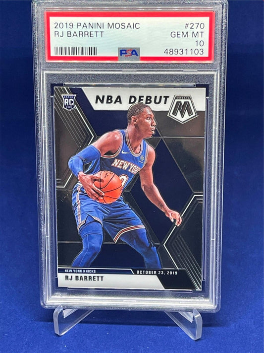 RJ BARRETT 2019-20 PANINI MOSAIC NBA DEBUT ROOKIE RC #270 PSA 10