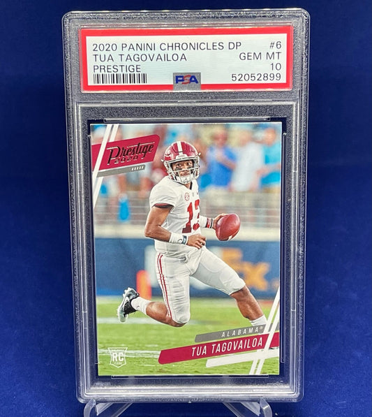 TUA TAGOVAILOA 2020 PANINI CHRONICLES DP PRESTIGE RC ROOKIE PSA 10 GEM MINT