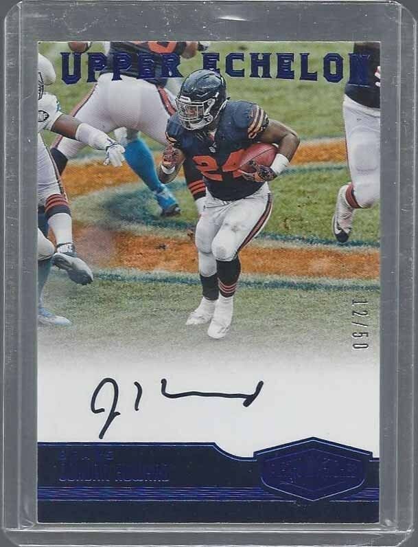 JORDAN HOWARD 2016 PLATES & PATCHES UPPER ECHELON BLUE ON CARD AUTO RC #D /50