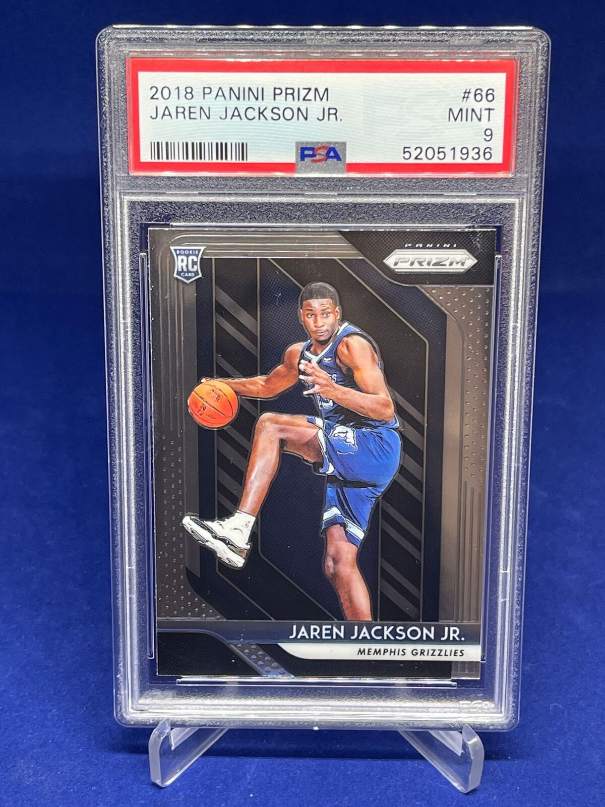 JAREN JACKSON JR 2018-19 PANINI PRIZM ROOKIE RC #66 PSA 9 MINT