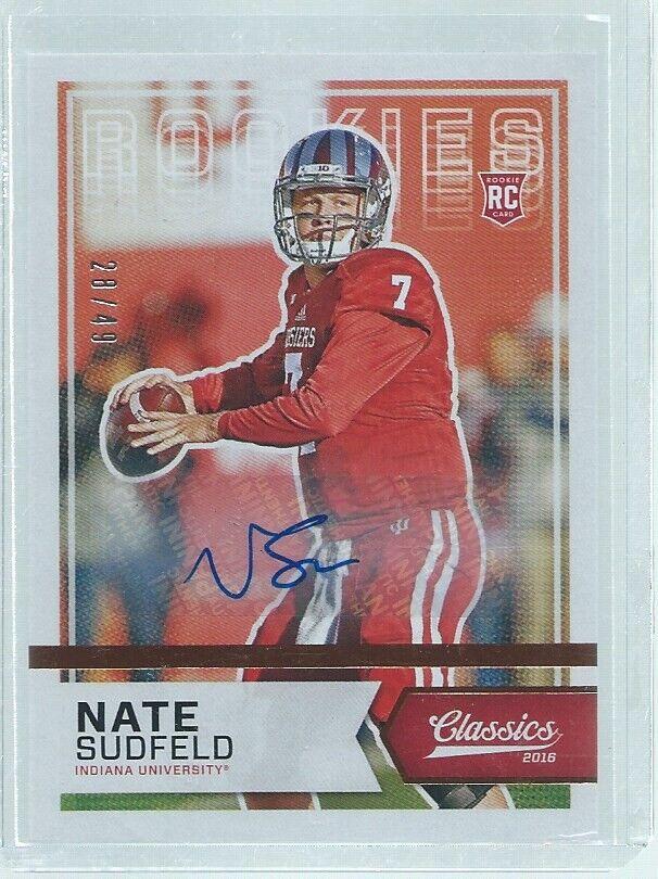 NATE SUDFELD 2016 PANINI CLASSICS ROOKIES AUTO BRONZE RC #D 28/49