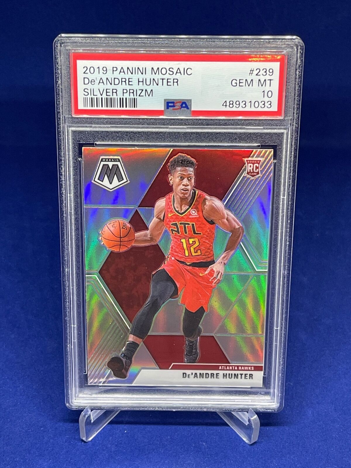 DE'ANDRE HUNTER 2019-20 PANINI MOSAIC SILVER PRIZM ROOKIE RC #239 PSA 10 GEM