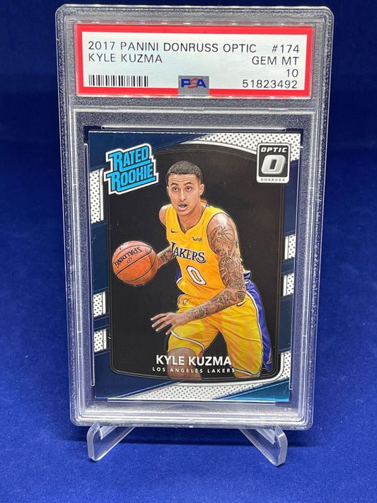 KYLE KUZMA 2017-18 PANINI DONRUSS OPTIC RATED ROOKIE RC #174 PSA 10 GEM MINT