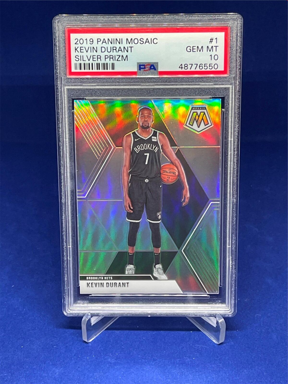 KEVIN DURANT 2019-20 PANINI MOSAIC SILVER PRIZM #1 PSA 10 GEM MINT