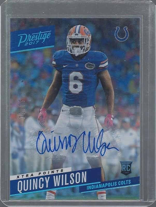 QUINCY WILSON 2016 PRESTIGE XTRA POINTS BLUE FLORIDA ROOKIE AUTO RC #D 12/25