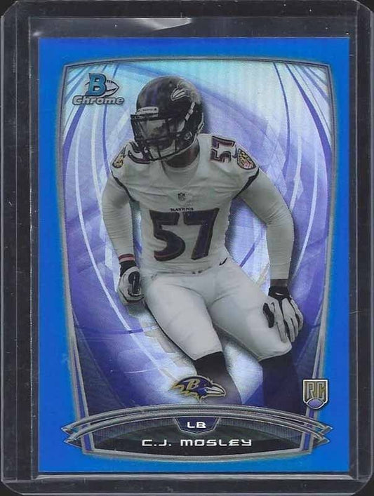 C.J. MOSLEY 2014 BOWMAN CHROME ROOKIE BLUE REFRACTOR RC #D 85/199