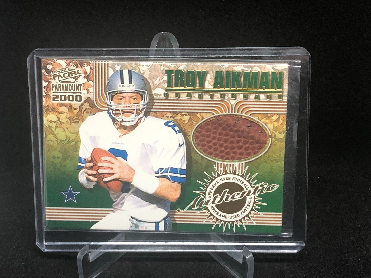 TROY AIKMAN 2000 PACIFIC PARAMOUNT GAME USED FOOTBALL # 1