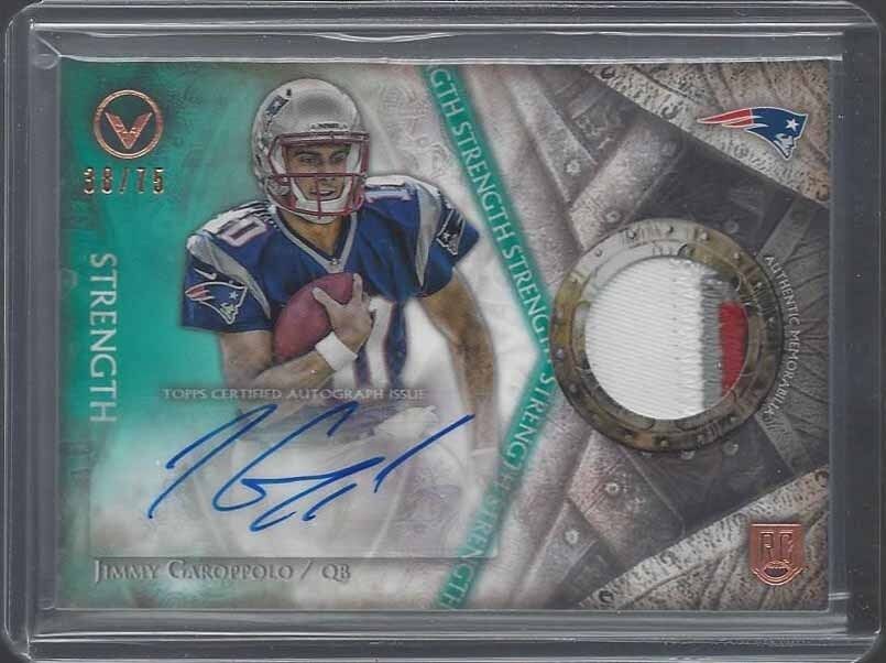JIMMY GAROPPOLO 2014 TOPPS VALOR STRENGTH RPA 4 COLOR ROOKIE PATCH AUTO RC /75