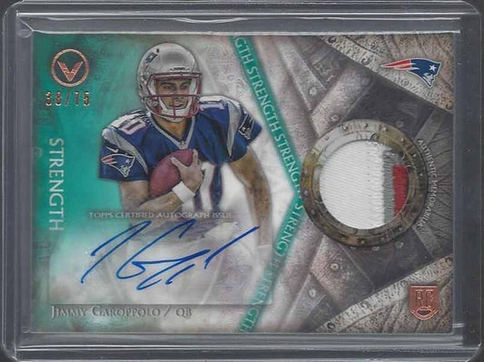 JIMMY GAROPPOLO 2014 TOPPS VALOR STRENGTH RPA 4 COLOR ROOKIE PATCH AUTO RC /75