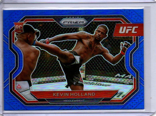 KEVIN HOLLAND 2021 PANINI PRIZM UFC BLUE PRIZM RC #D 27/199