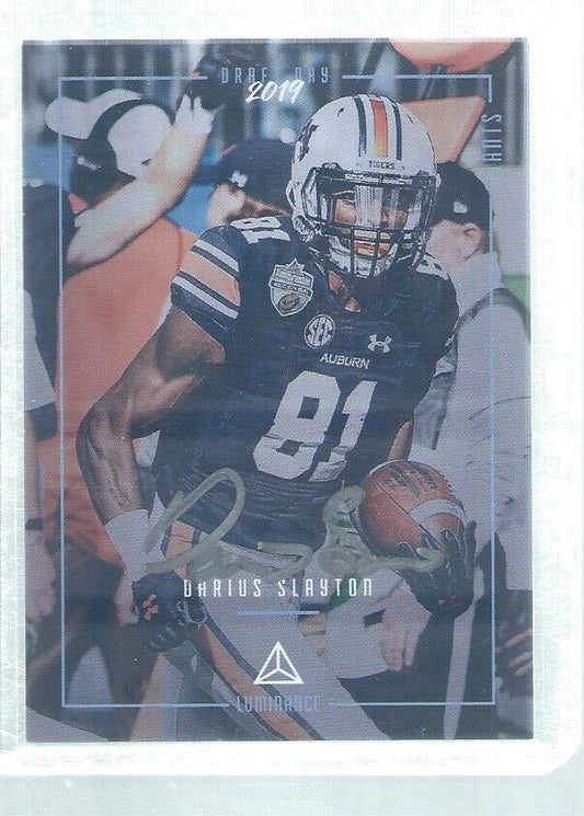 DARIUS SLAYTON 2019 PANINI LUMINANCE DRAFT DAY ON CARD AUTO RC