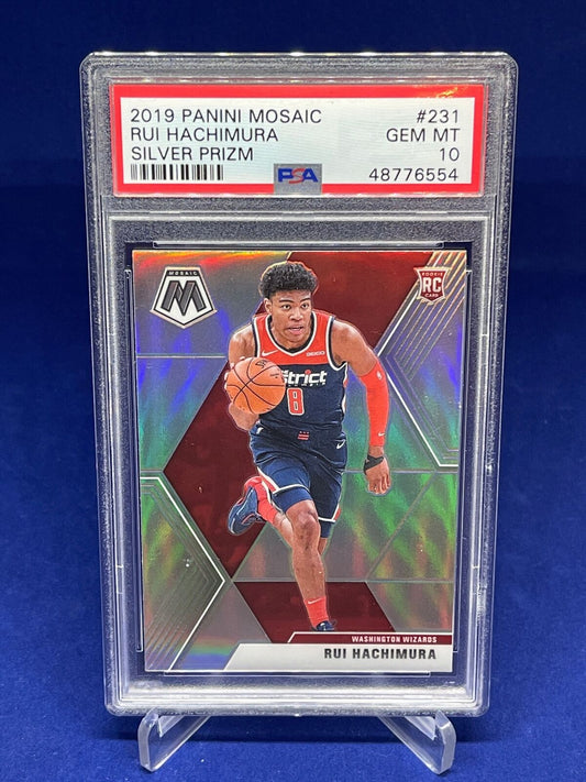 RUI HACHIMURA 2019-20 PANINI MOSAIC SILVER PRIZMS ROOKIE RC #231 PSA 10 GEM MINT