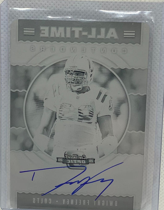 DWIGHT FREENEY 2020 PANINI CONTENDERS OPTIC PRINTING PLATE ON CARD AUTO #D 1/1